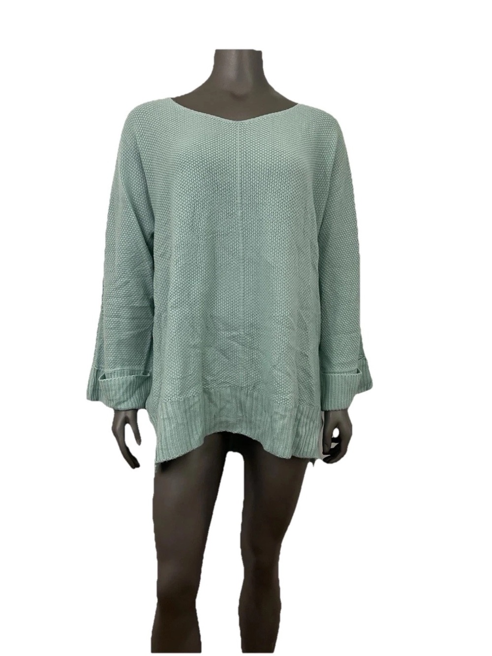 Exlura Sweater Woman’s XL Mint Green Slouchy Oversized Knit Hi-Lo